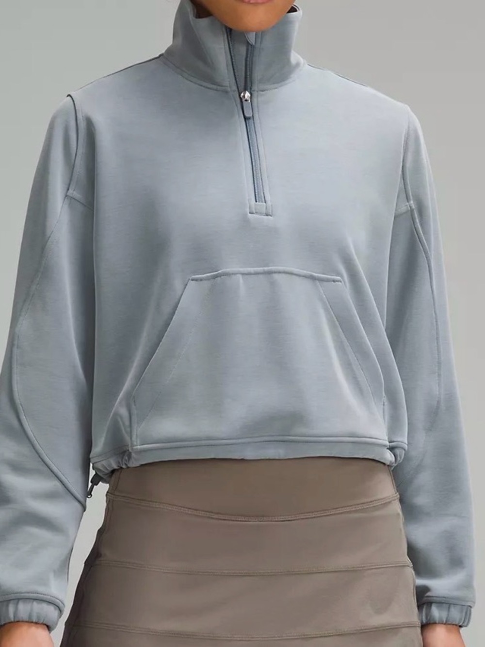 lululemon athletica Light Blue Half-Zip Cropped Pullover